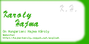 karoly hajma business card